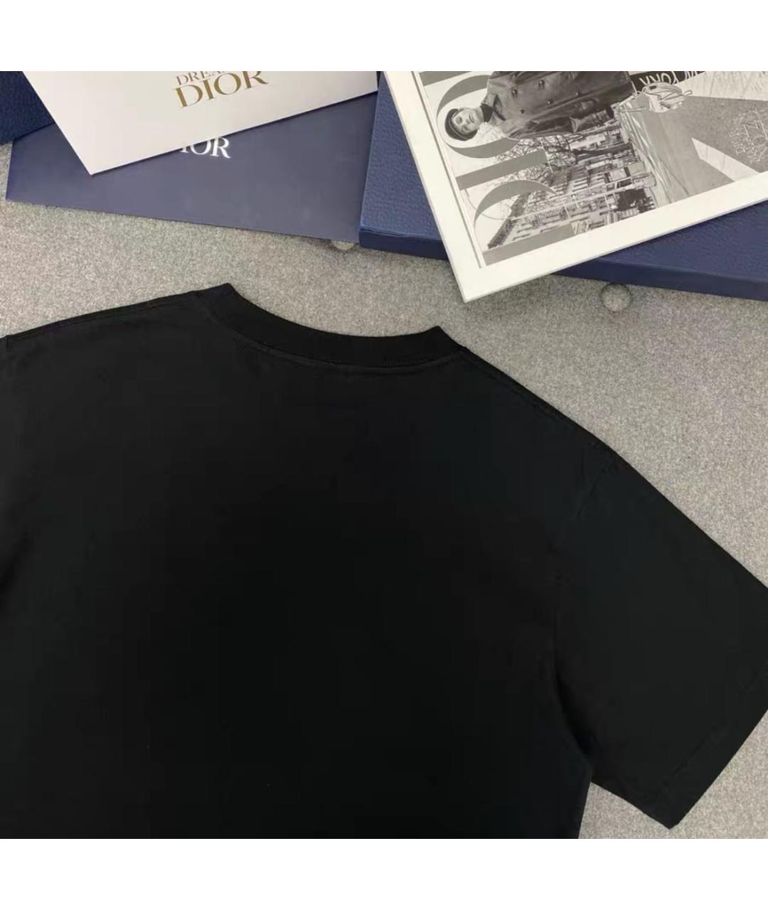CHRISTIAN DIOR Черная хлопковая футболка, фото 4