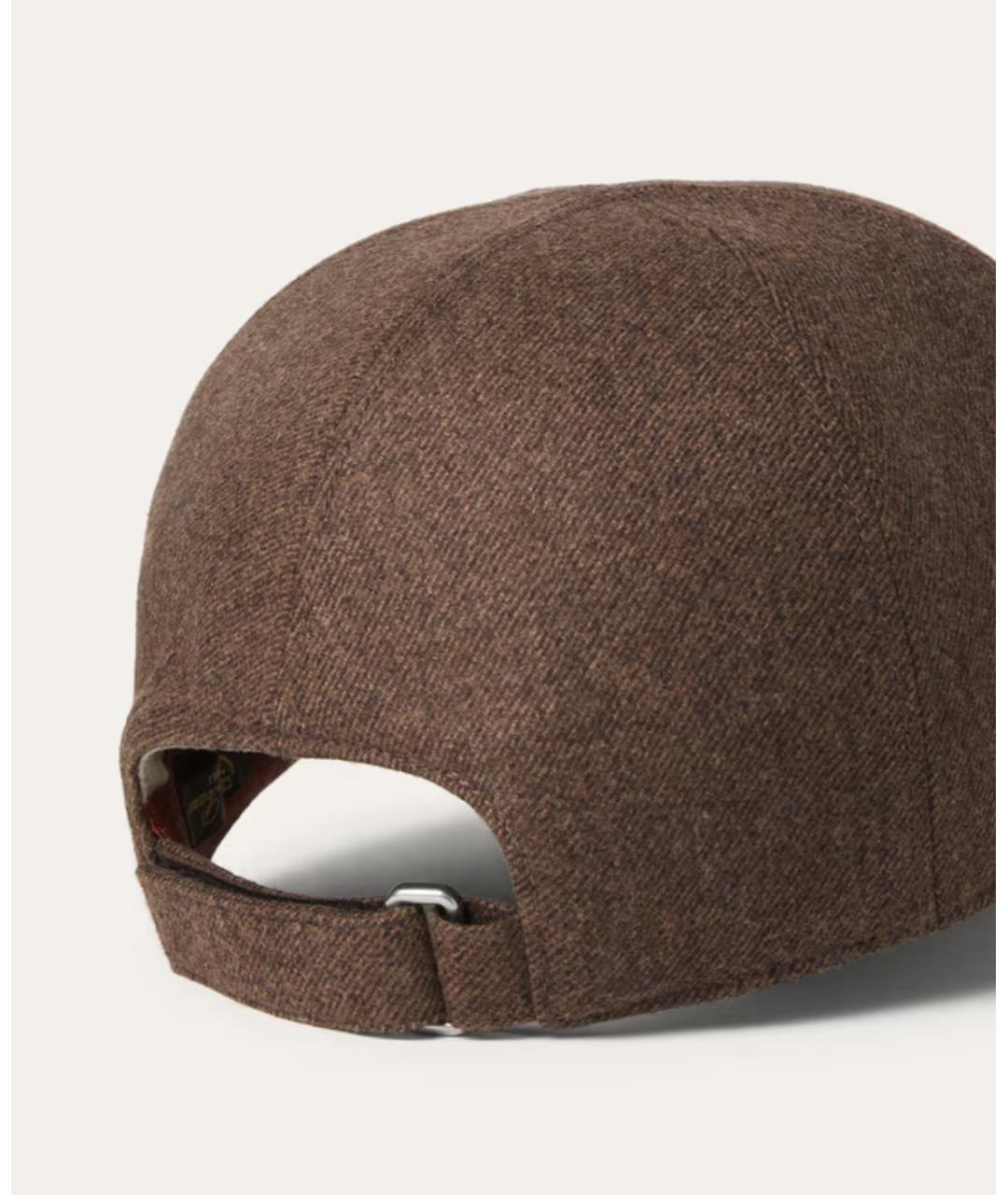 LORO PIANA Коричневая шерстяная кепка/бейсболка, фото 2