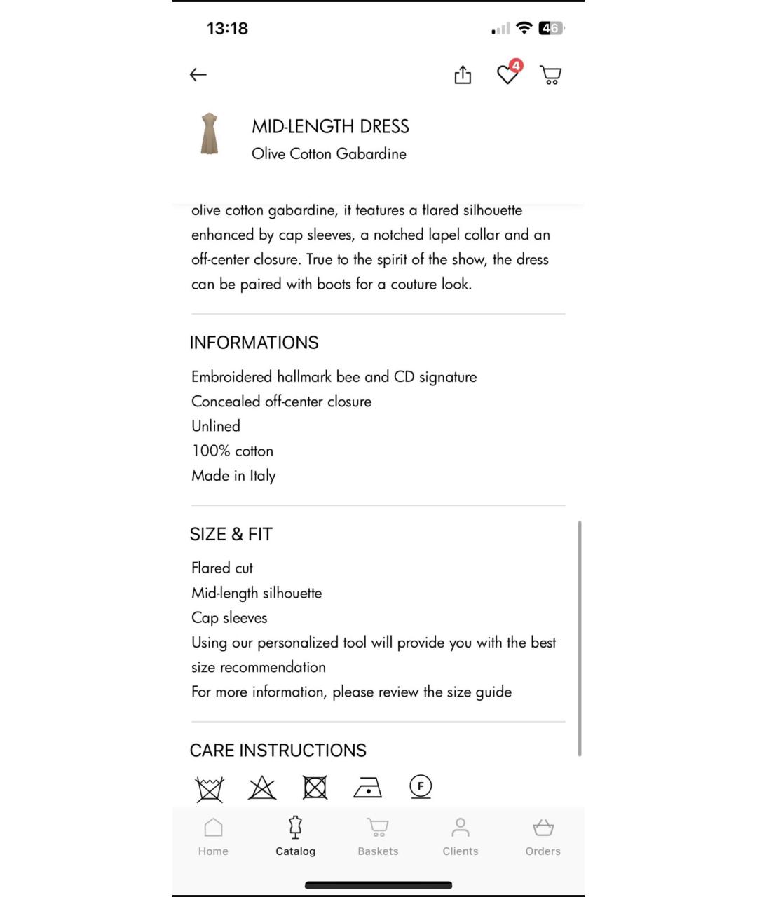 CHRISTIAN DIOR Бежевое хлопковое повседневное платье, фото 5