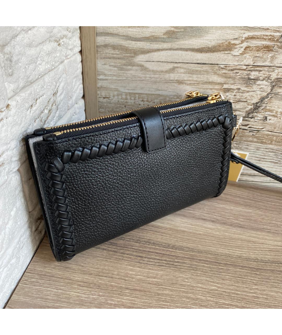 MICHAEL KORS Черный кожаный кошелек, фото 3