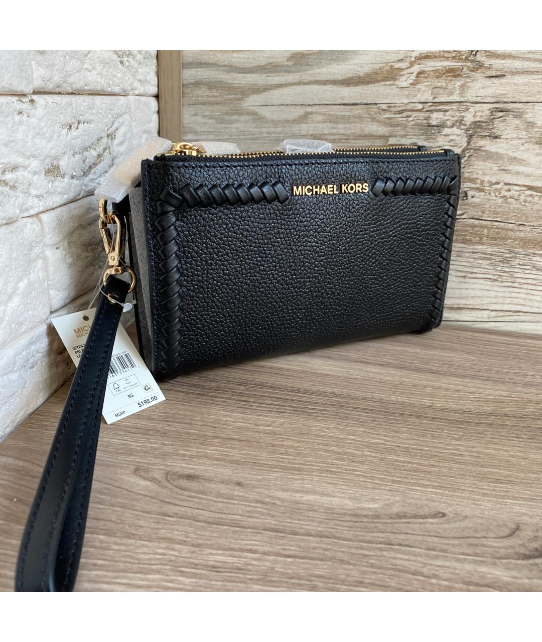 MICHAEL KORS Черный кожаный кошелек, фото 2