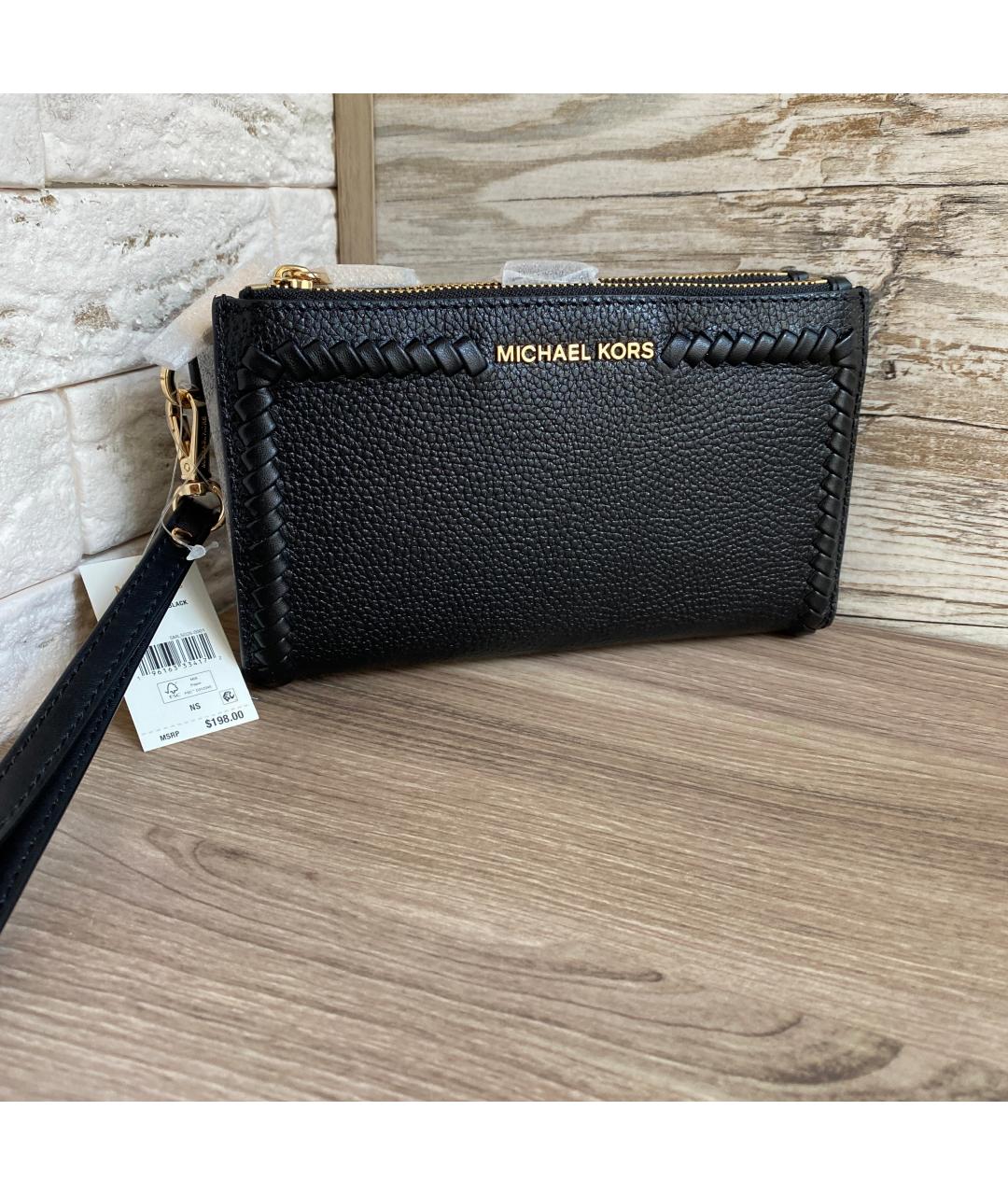 MICHAEL KORS Черный кожаный кошелек, фото 9