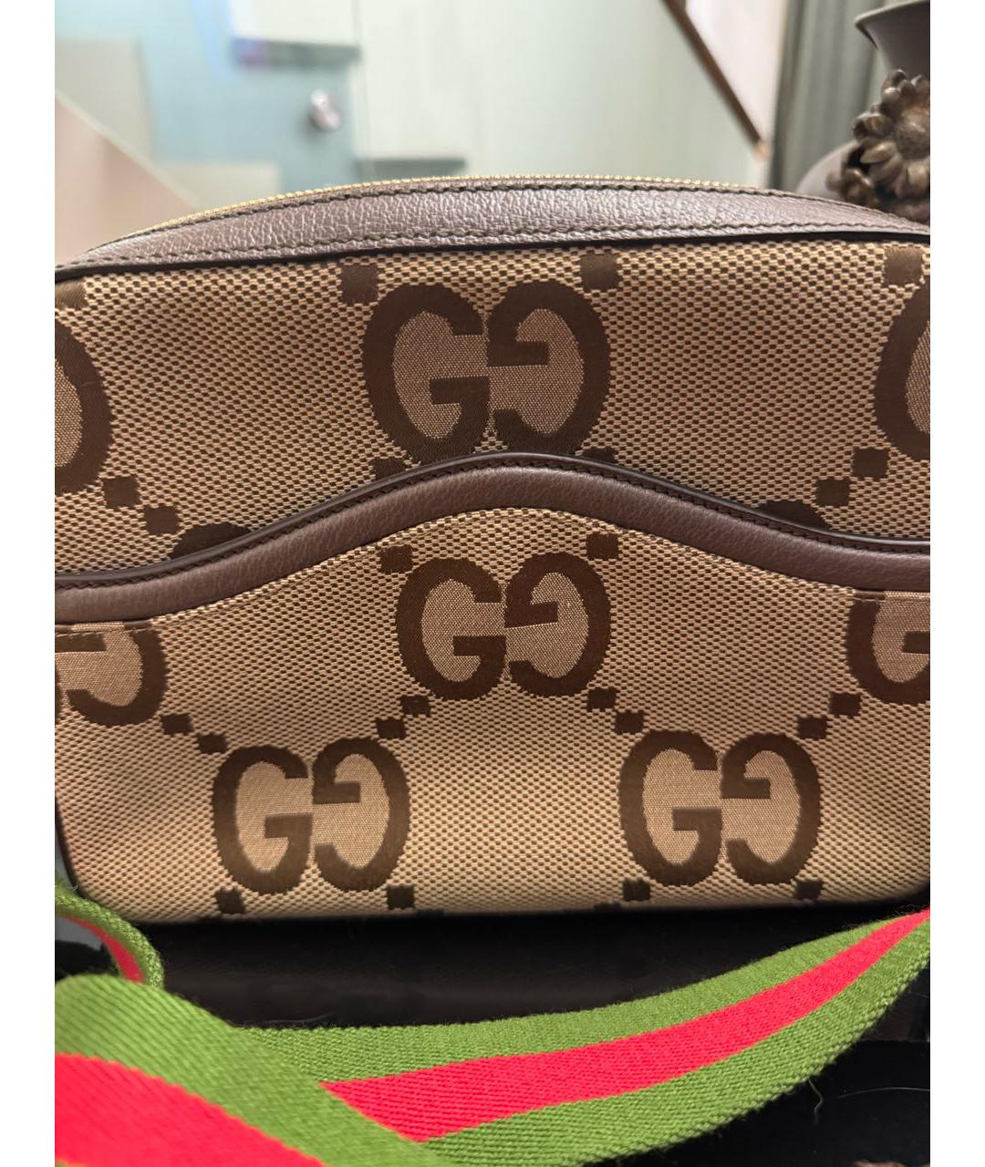 GUCCI Коричневая кожаная сумка через плечо, фото 2