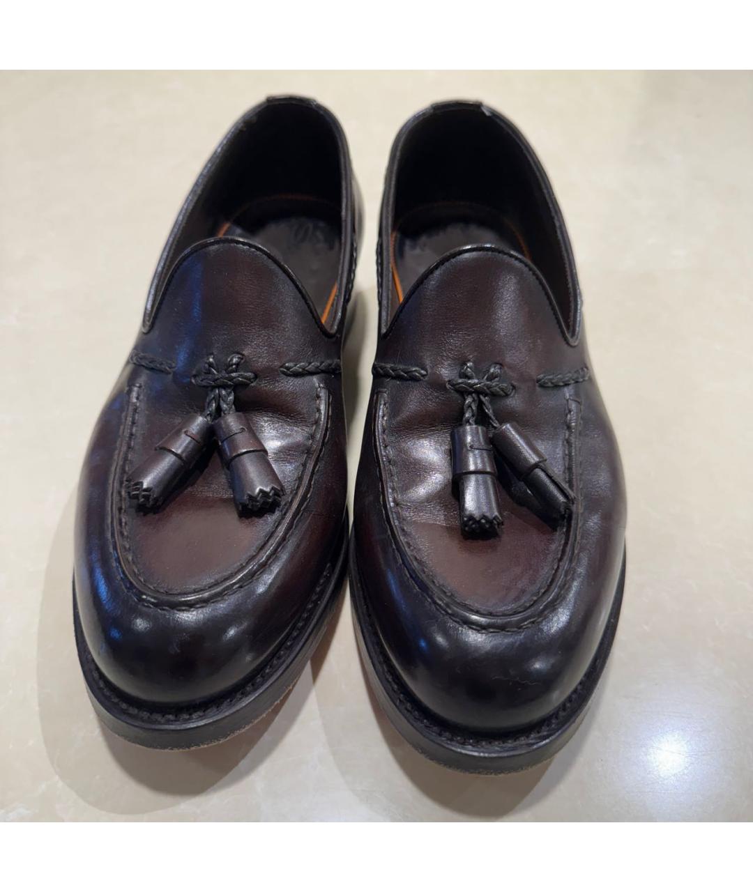 SANTONI Коричневые кожаные лоферы, фото 2