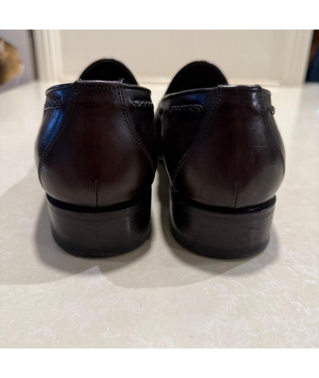 SANTONI Коричневые кожаные лоферы, фото 4