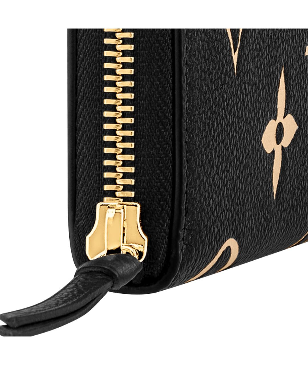 LOUIS VUITTON Черный кожаный кошелек, фото 5