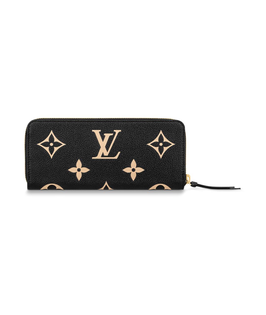 LOUIS VUITTON Черный кожаный кошелек, фото 3
