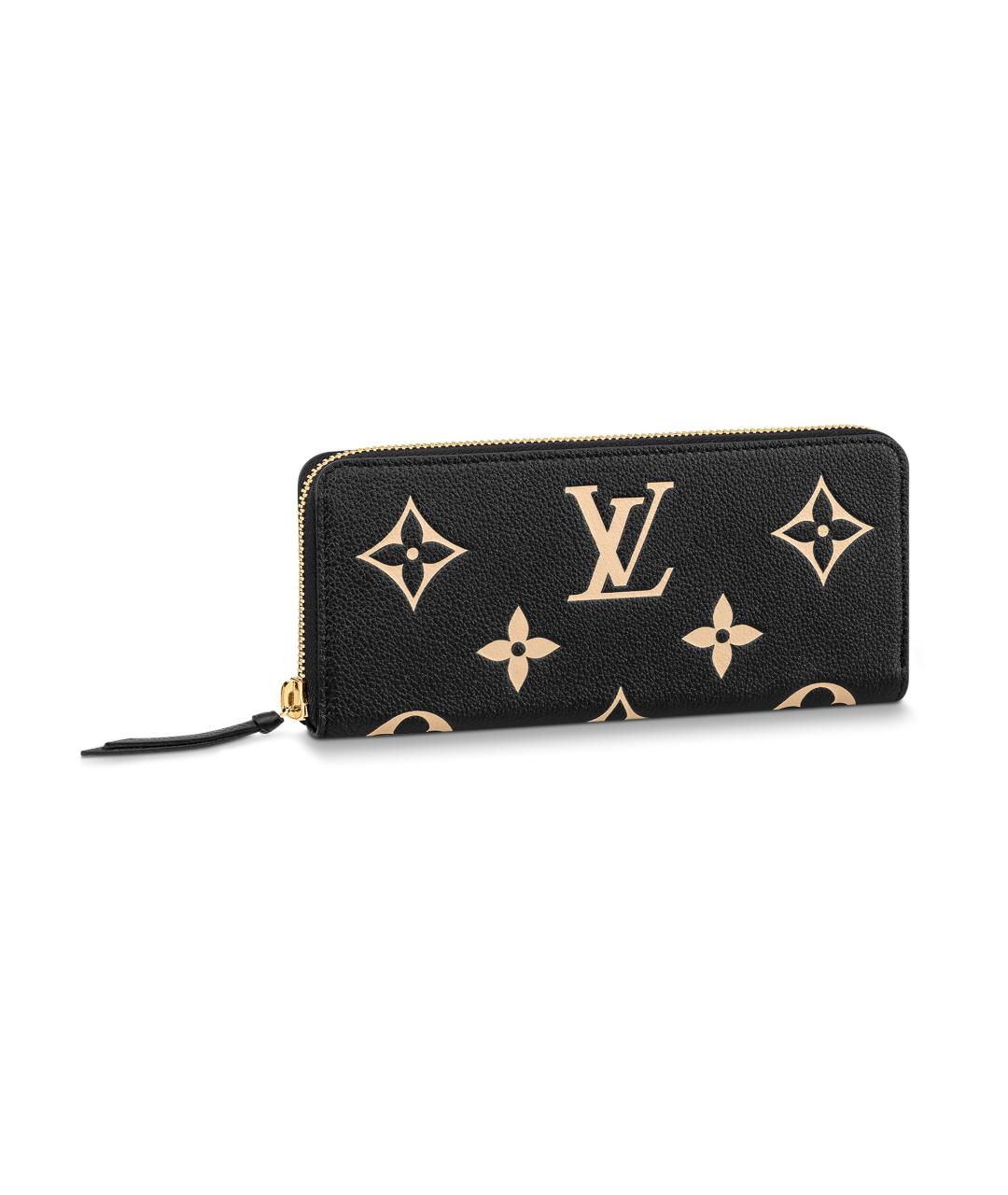 LOUIS VUITTON Черный кожаный кошелек, фото 1