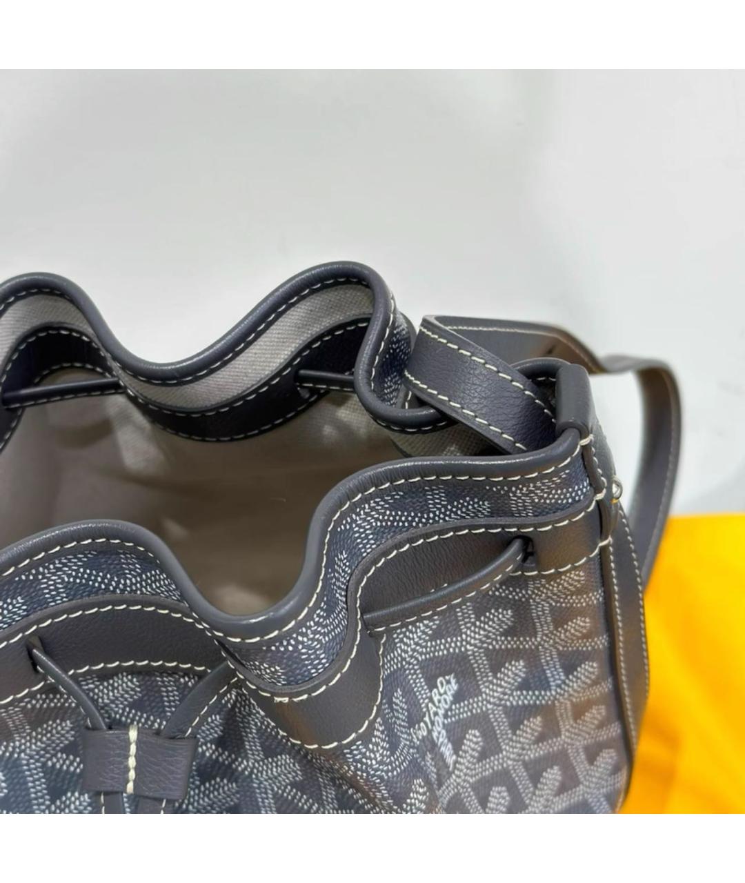 GOYARD Серая кожаная сумка тоут, фото 4
