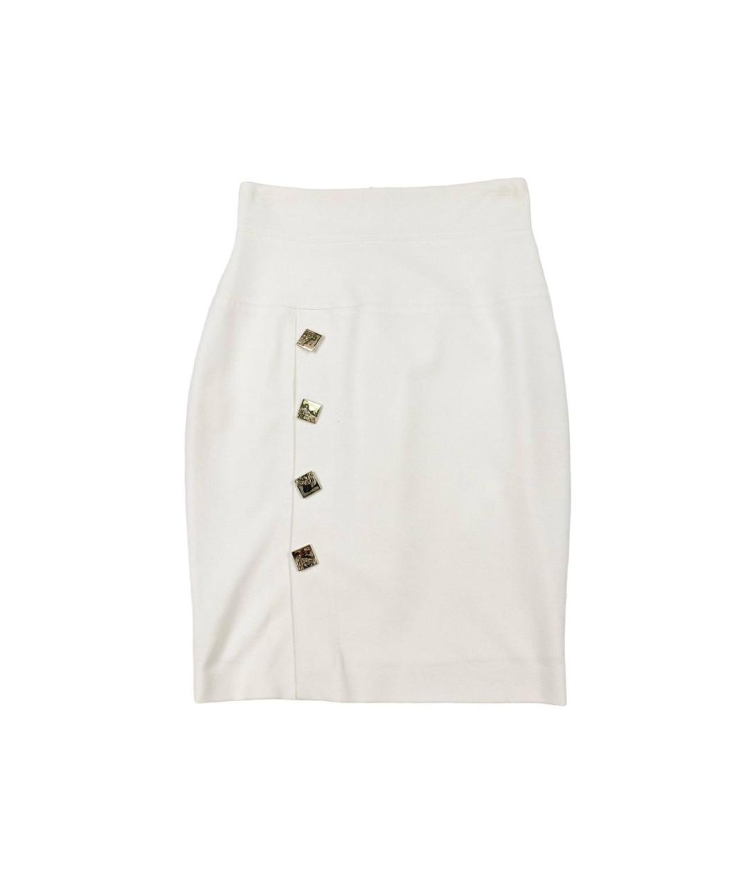VERSACE COLLECTION Белая полиэстеровая юбка мини, фото 1