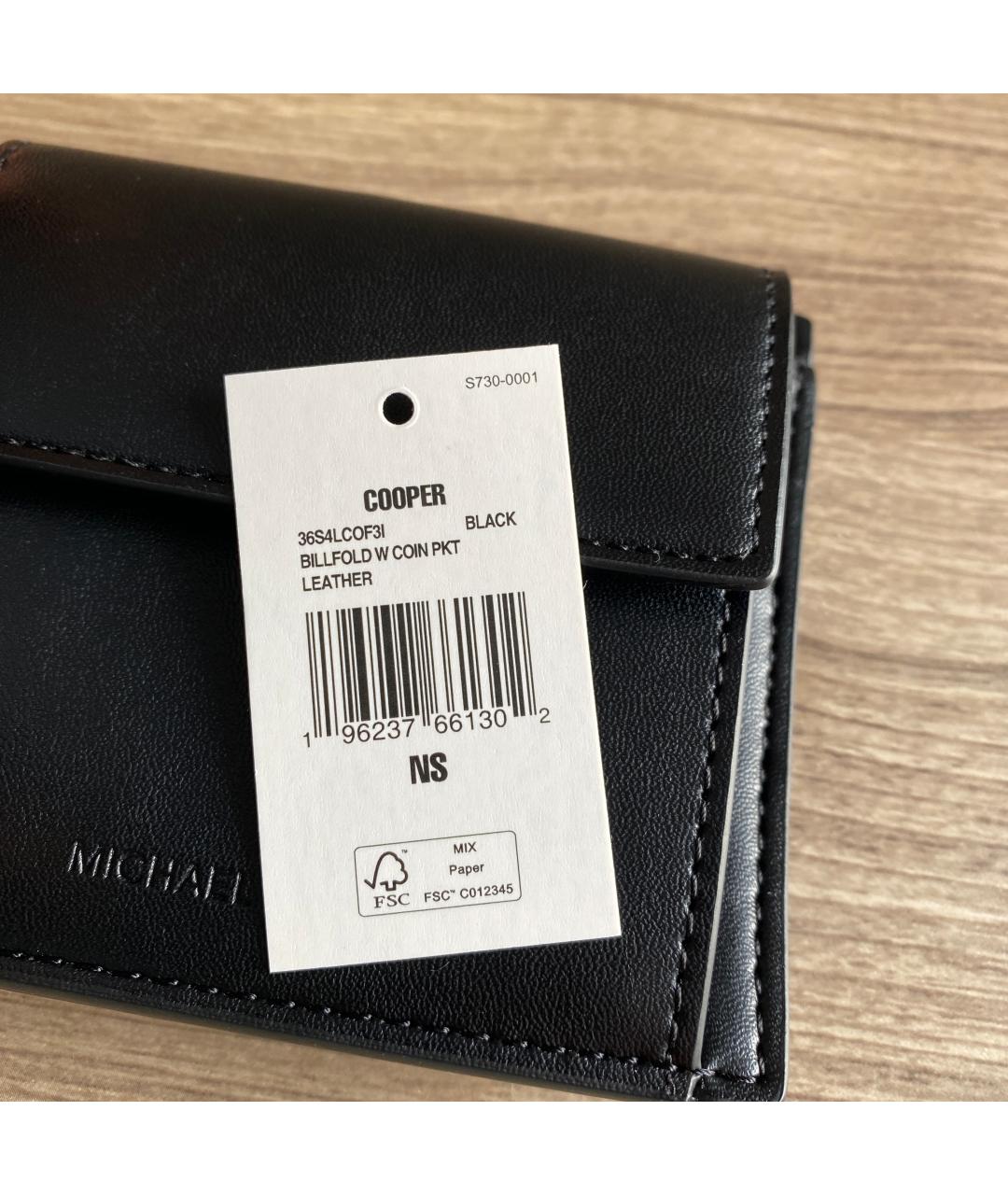 MICHAEL KORS Черный кожаный кошелек, фото 8
