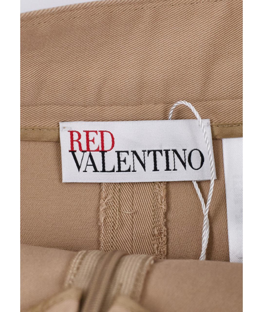 RED VALENTINO Бежевые хлопко-эластановые шорты, фото 4