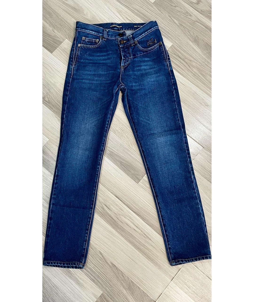 SAINT LAURENT Синие хлопковые джинсы слим, фото 6