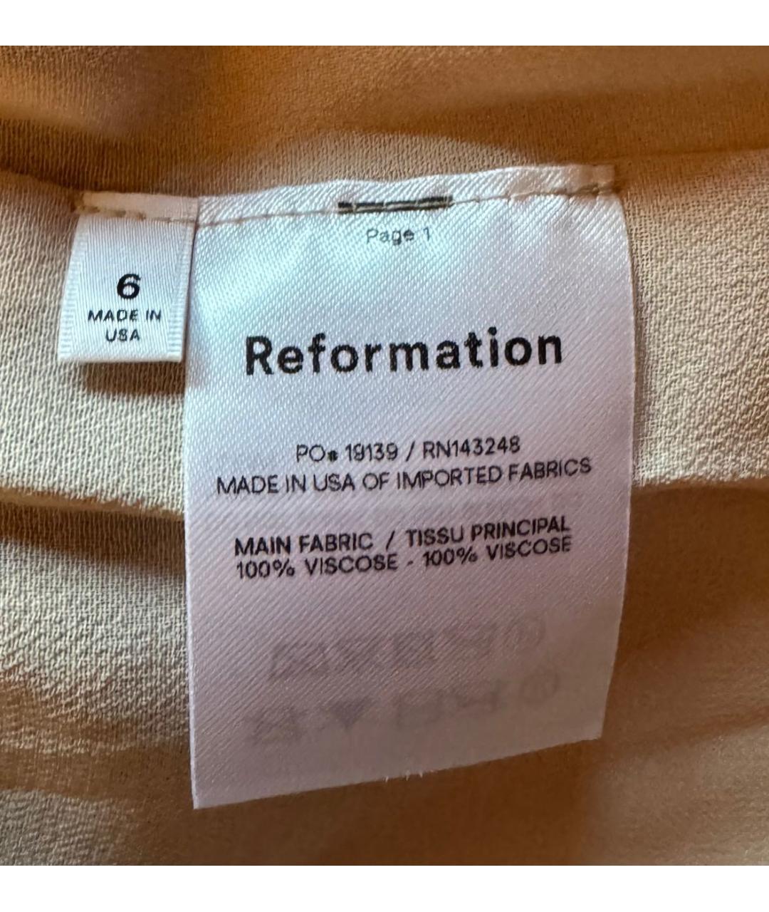 REFORMATION Коричневое вискозное коктейльное платье, фото 3