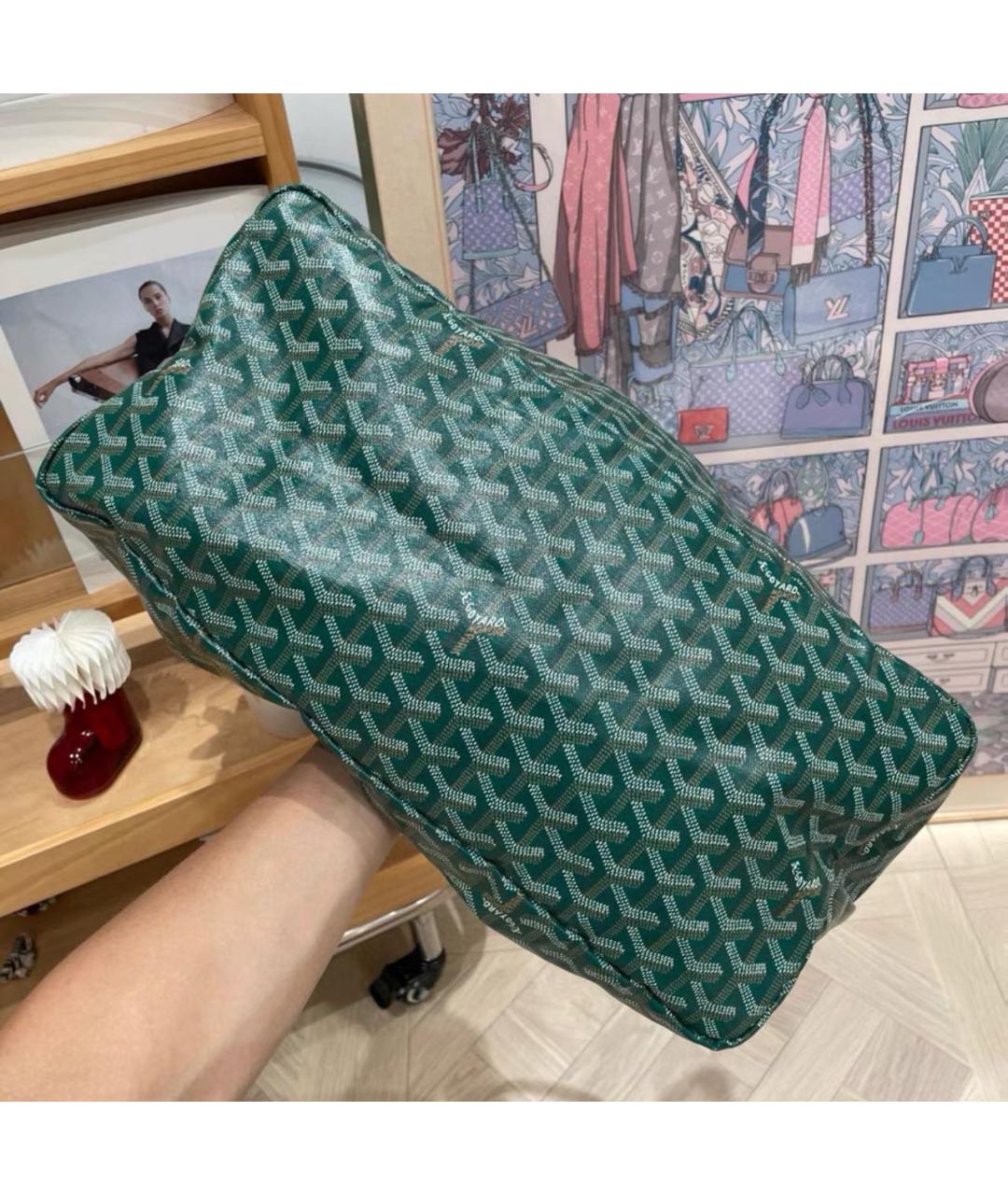 GOYARD Зеленая сумка тоут, фото 6