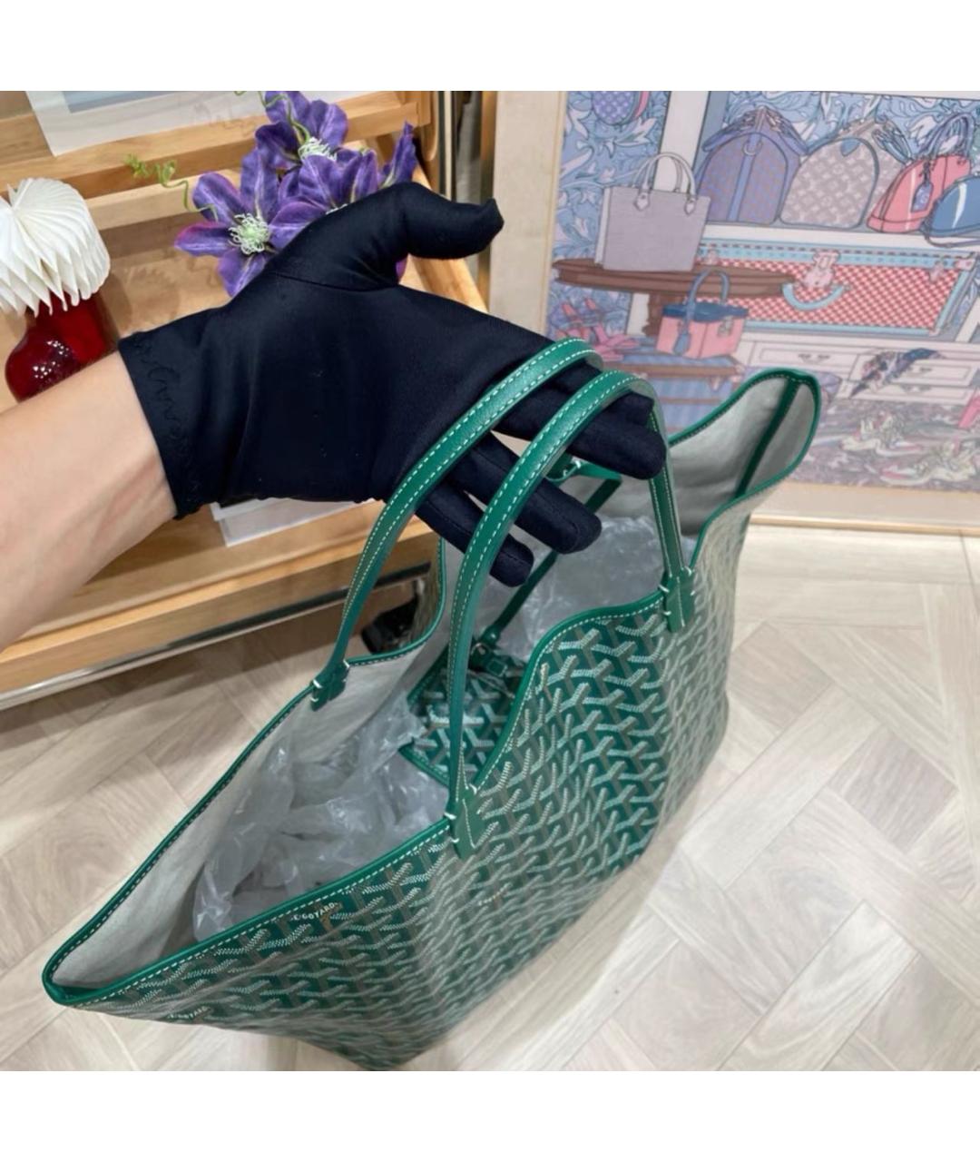 GOYARD Зеленая сумка тоут, фото 3