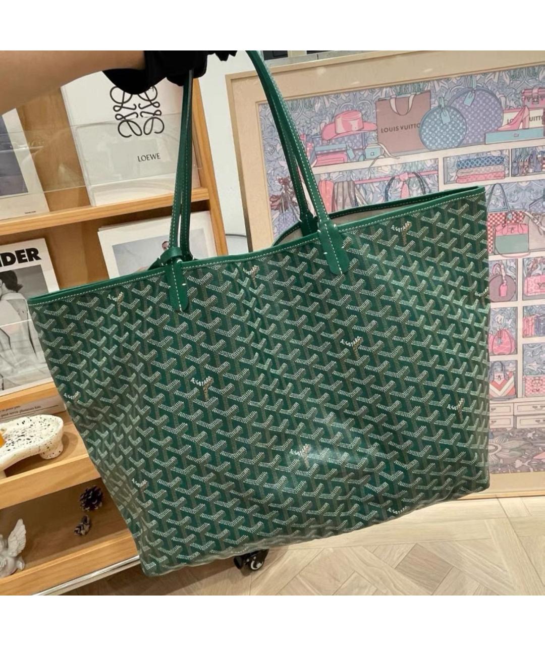 GOYARD Зеленая сумка тоут, фото 2