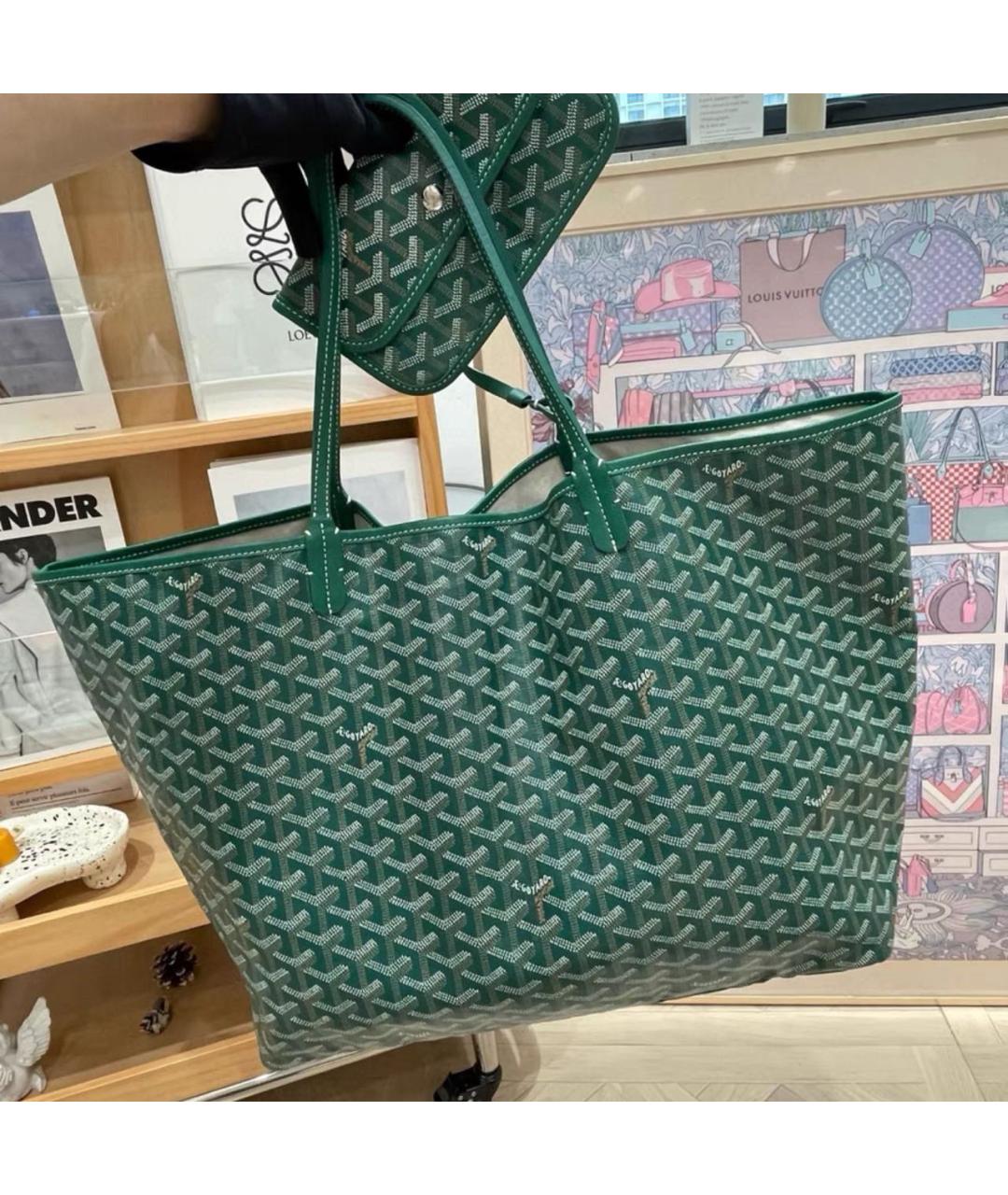 GOYARD Зеленая сумка тоут, фото 8