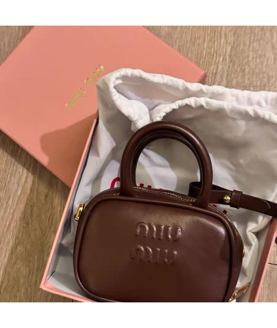 MIU MIU Коричневый брелок, фото 3