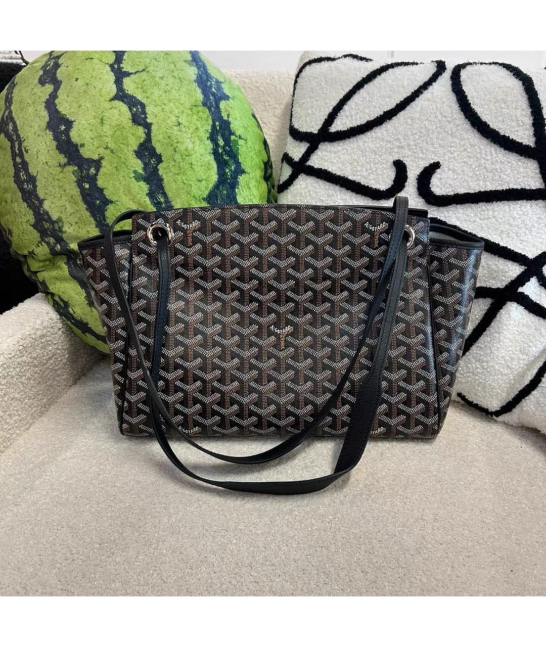 GOYARD Черная кожаная сумка тоут, фото 7