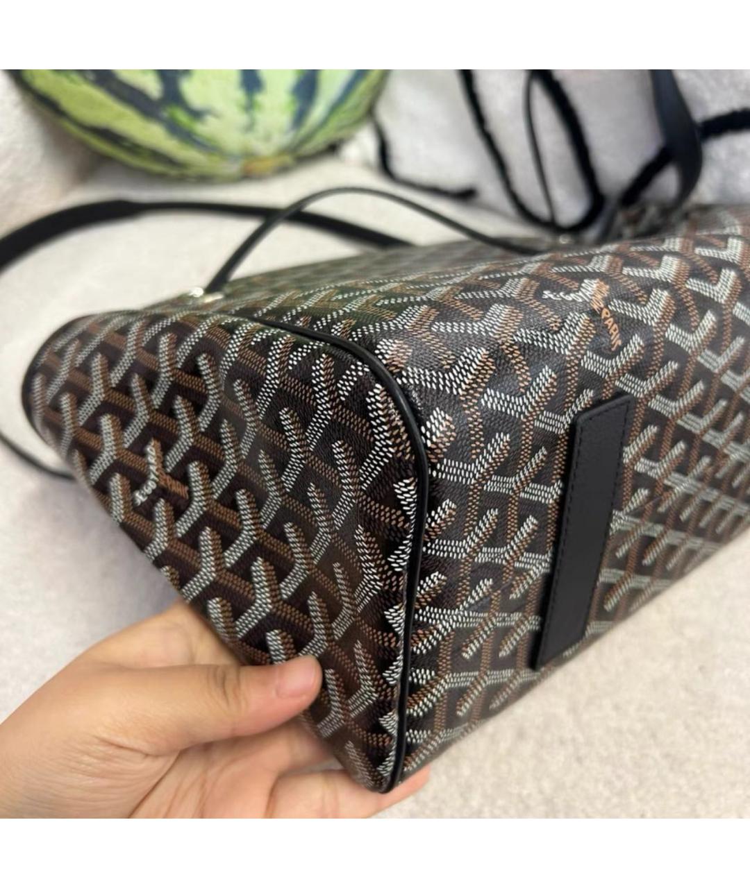 GOYARD Черная кожаная сумка тоут, фото 4