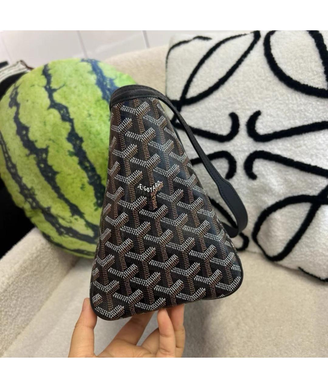 GOYARD Черная кожаная сумка тоут, фото 3