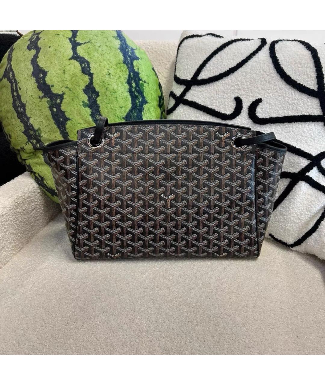 GOYARD Черная кожаная сумка тоут, фото 2