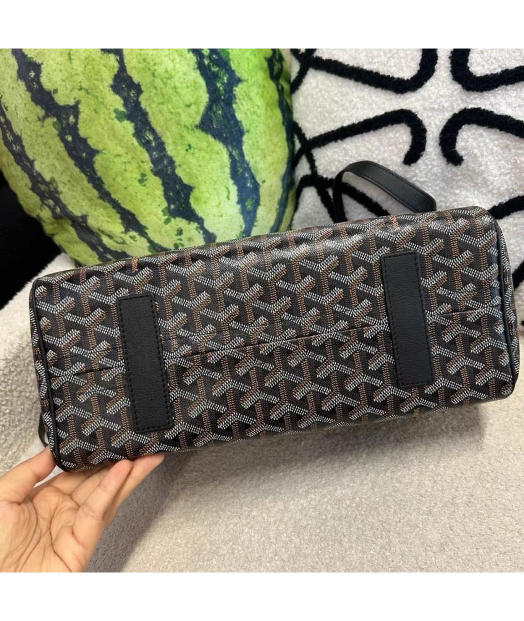 GOYARD Черная кожаная сумка тоут, фото 5