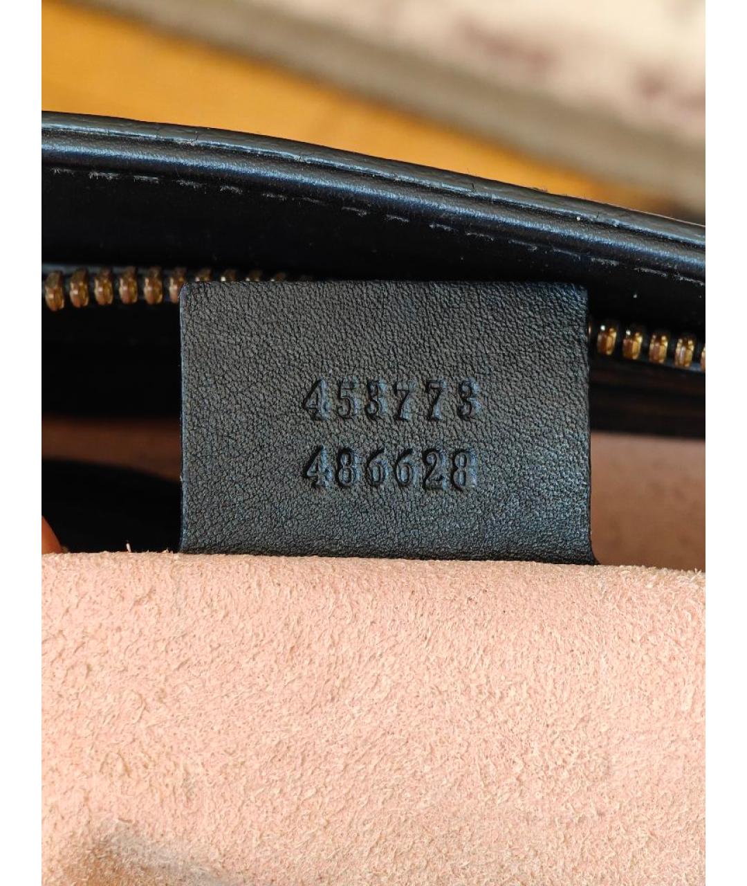 GUCCI Черная кожаная сумка с короткими ручками, фото 7