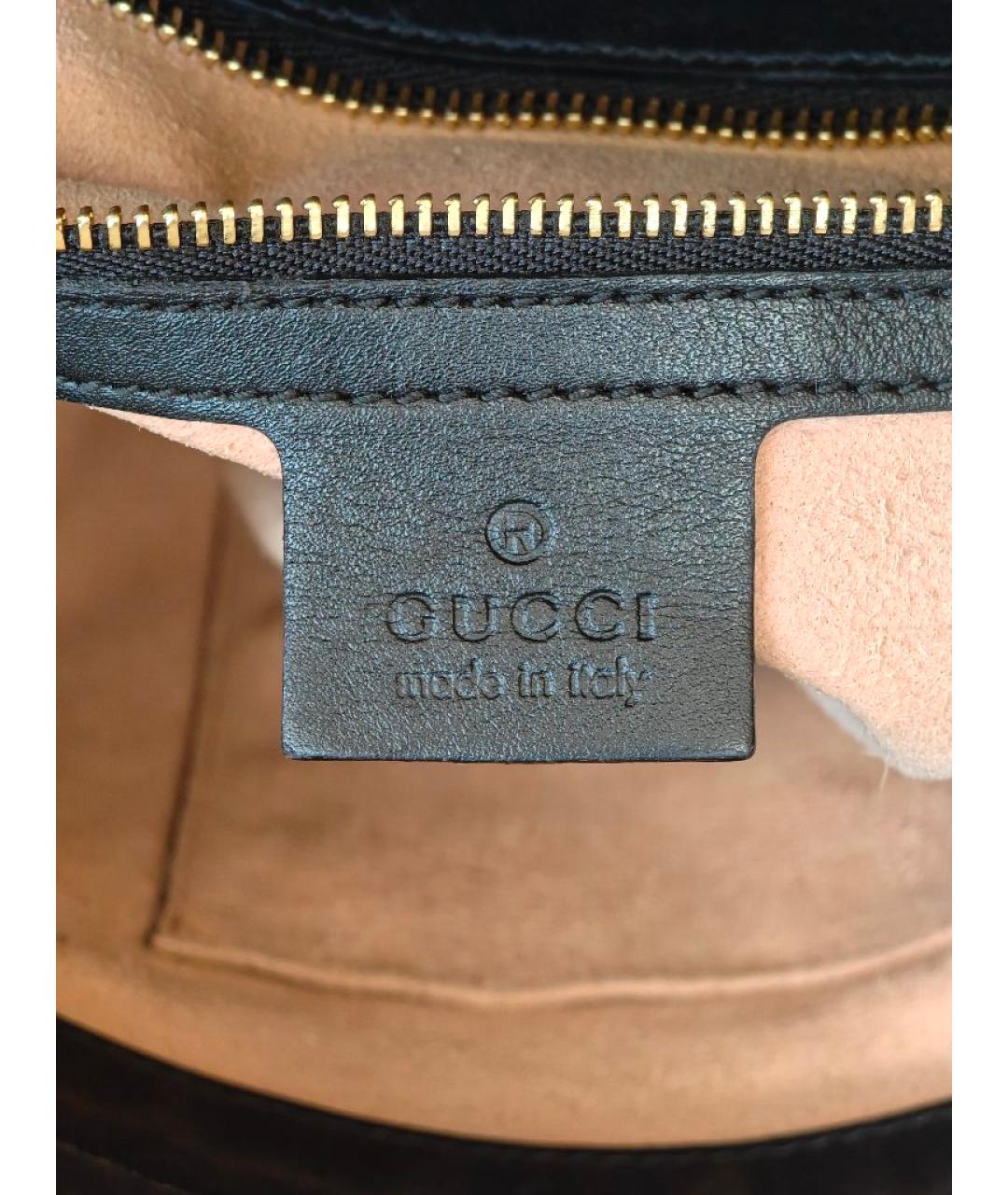 GUCCI Черная кожаная сумка с короткими ручками, фото 6