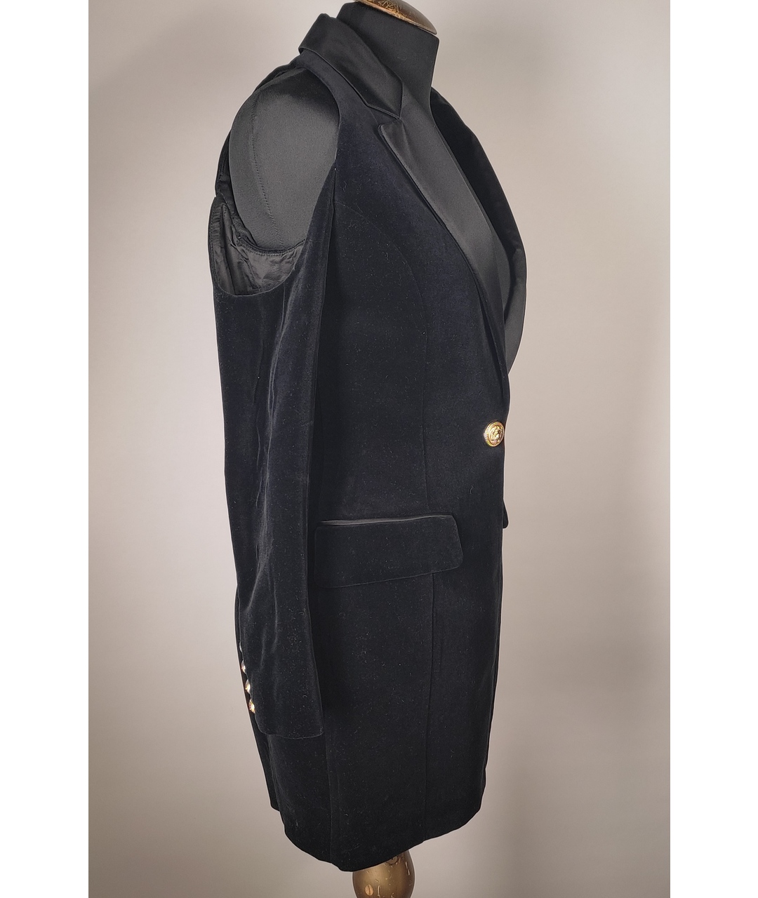 BALMAIN Черное полиэстеровое платье, фото 3