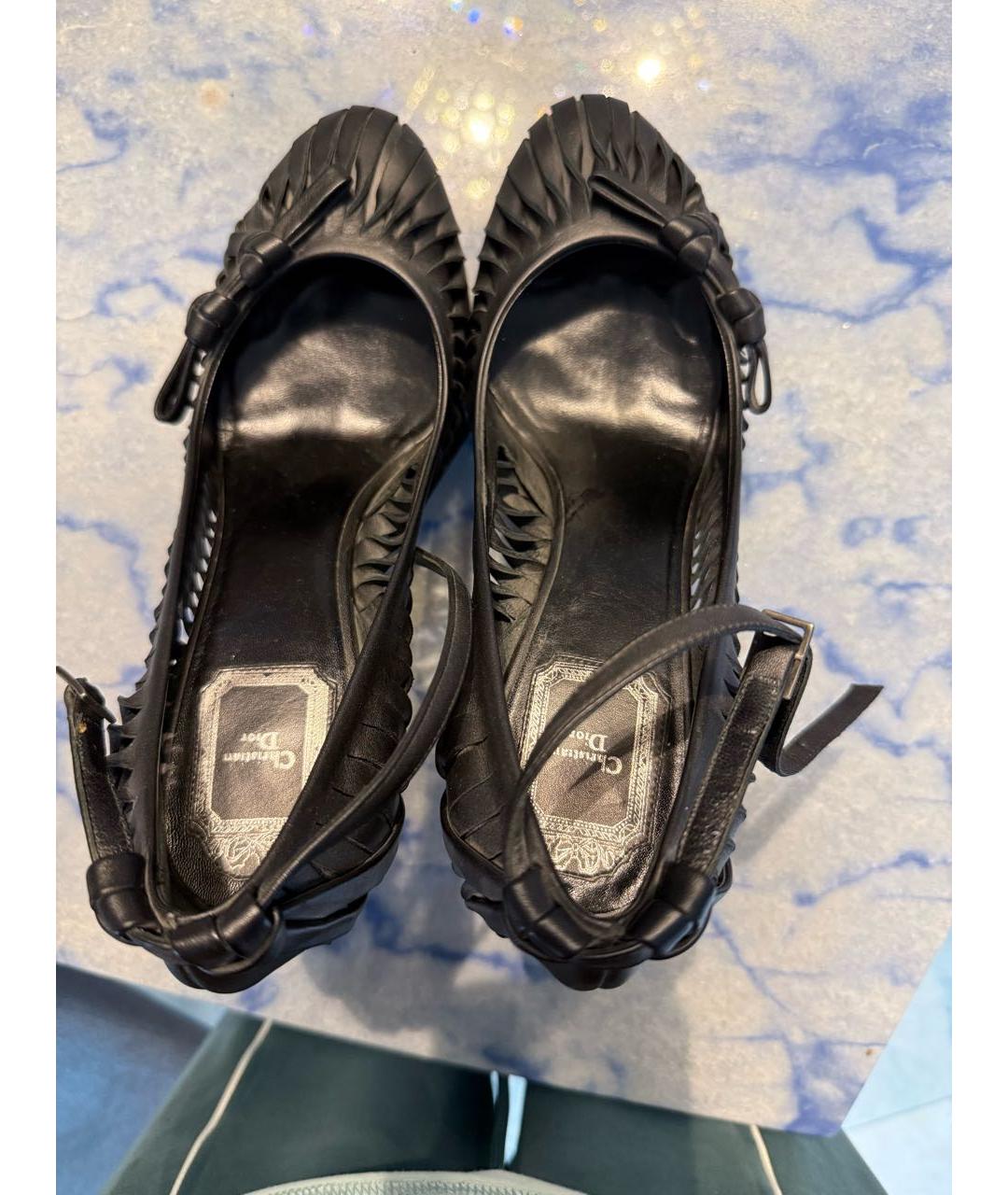 CHRISTIAN DIOR Черные кожаные туфли, фото 3