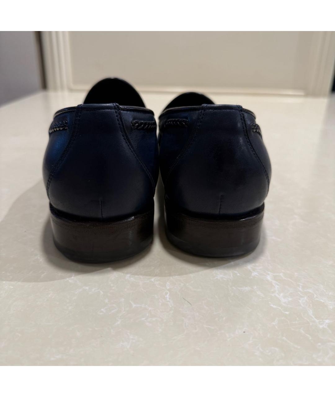 SANTONI Темно-синие кожаные лоферы, фото 4