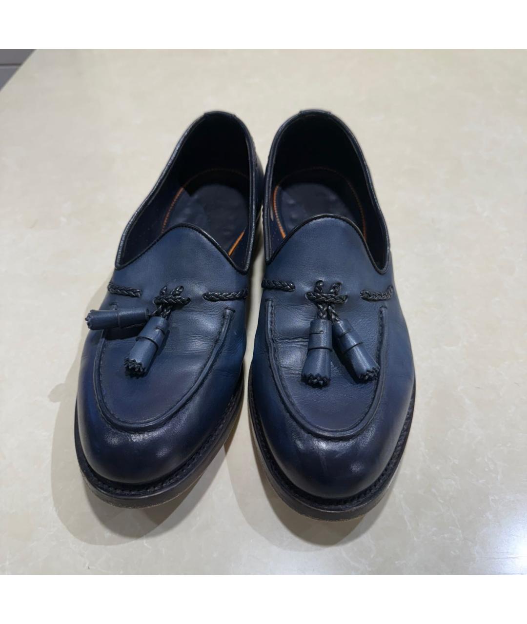 SANTONI Темно-синие кожаные лоферы, фото 2