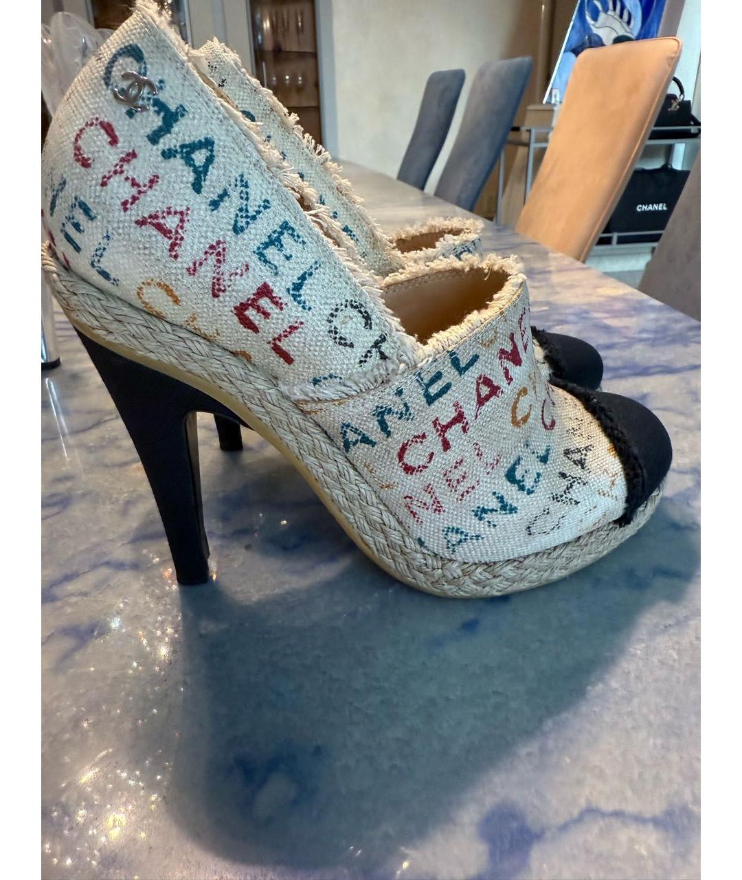 CHANEL Мульти текстильные туфли, фото 5