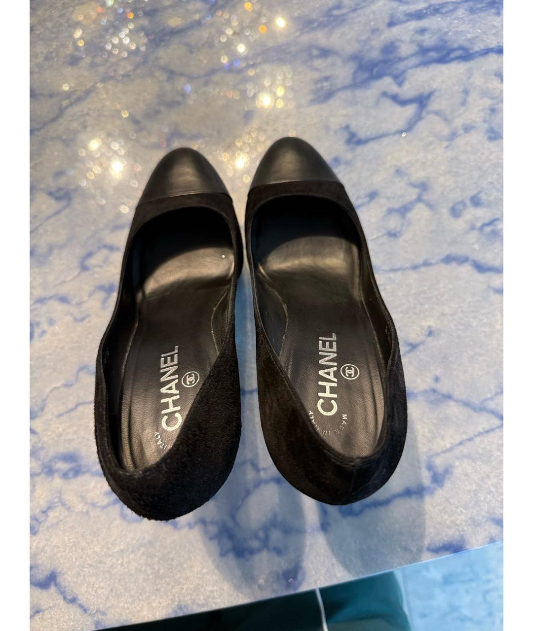 CHANEL Черные кожаные туфли, фото 3