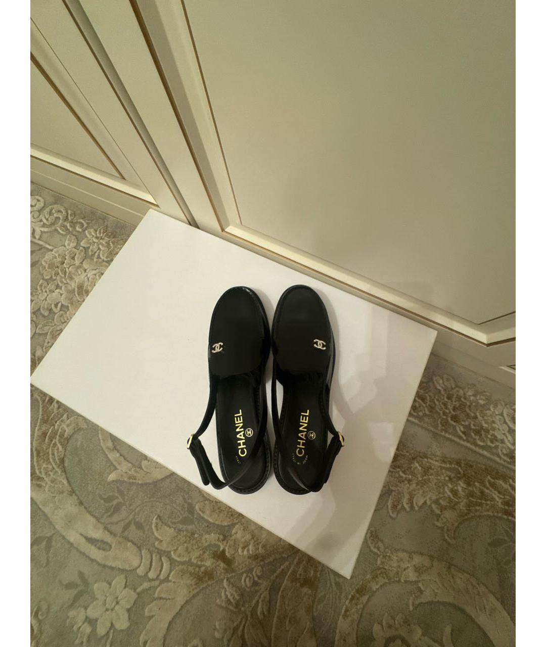 CHANEL Черные кожаные туфли, фото 3