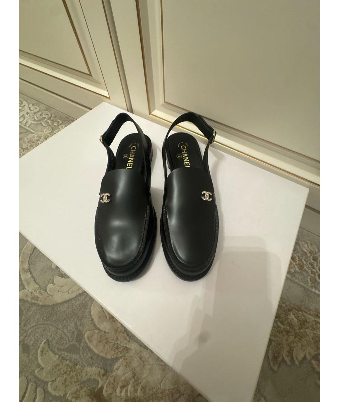 CHANEL Черные кожаные туфли, фото 2