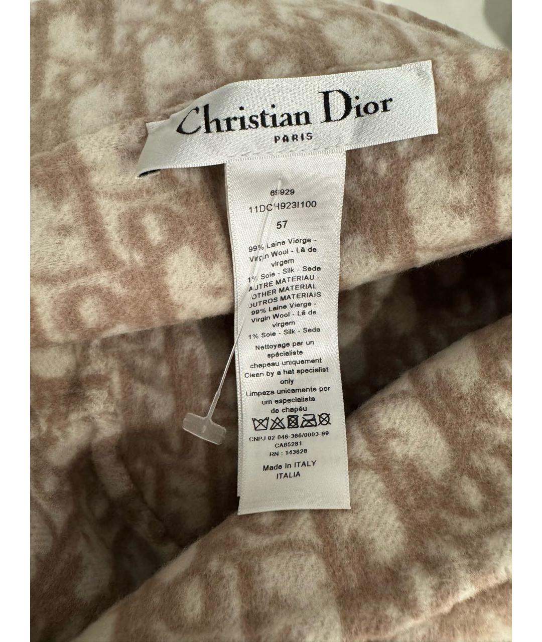 CHRISTIAN DIOR Бежевая шерстяная панама, фото 3