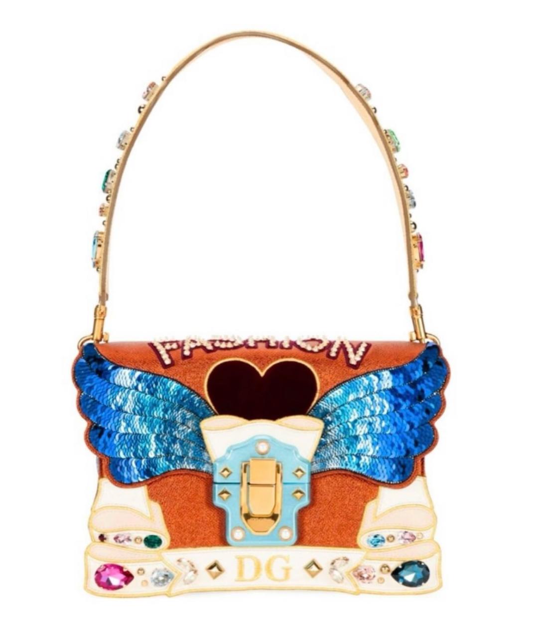 DOLCE&GABBANA Коричневая кожаная сумка через плечо, фото 9