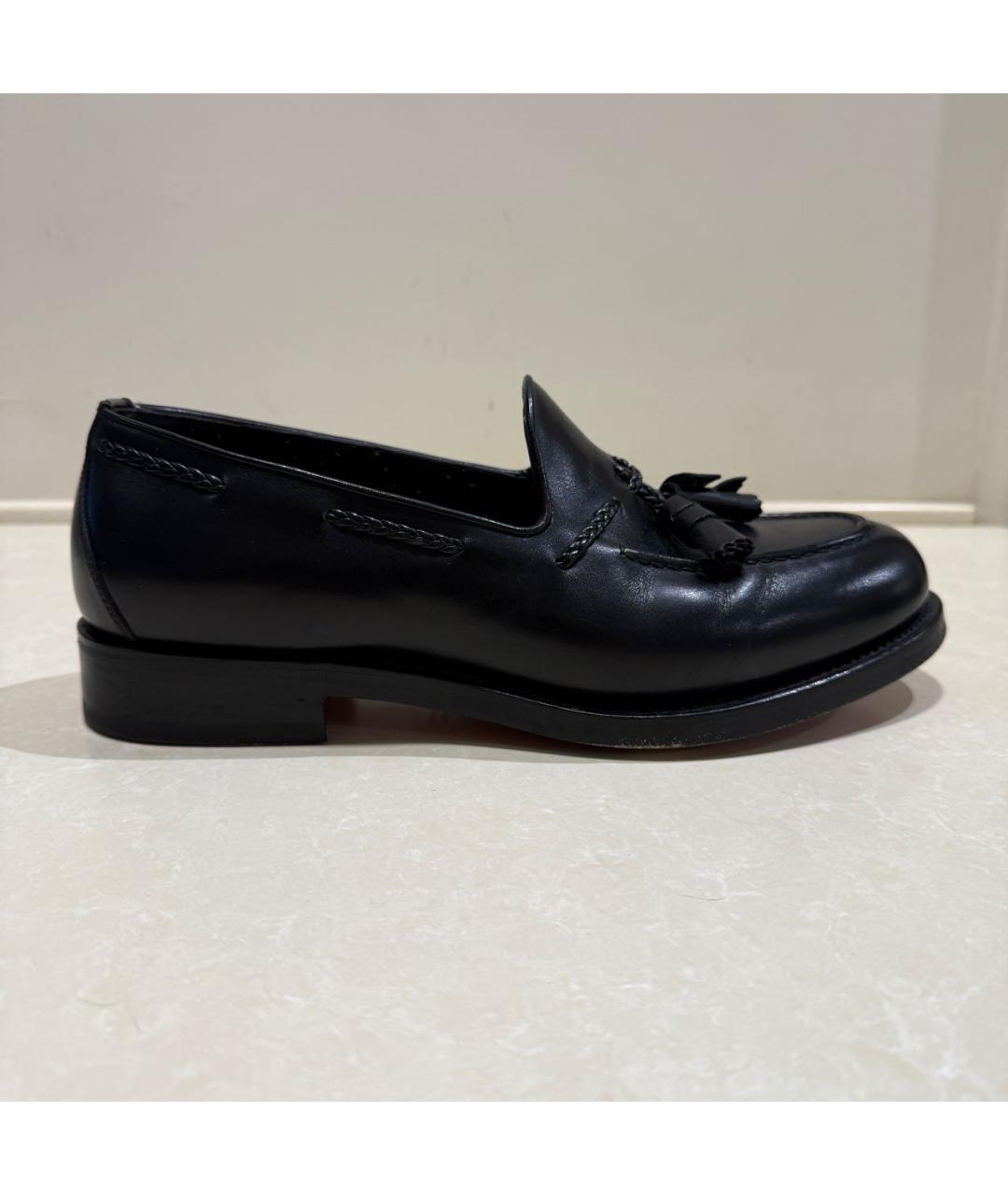 SANTONI Черные кожаные лоферы, фото 9