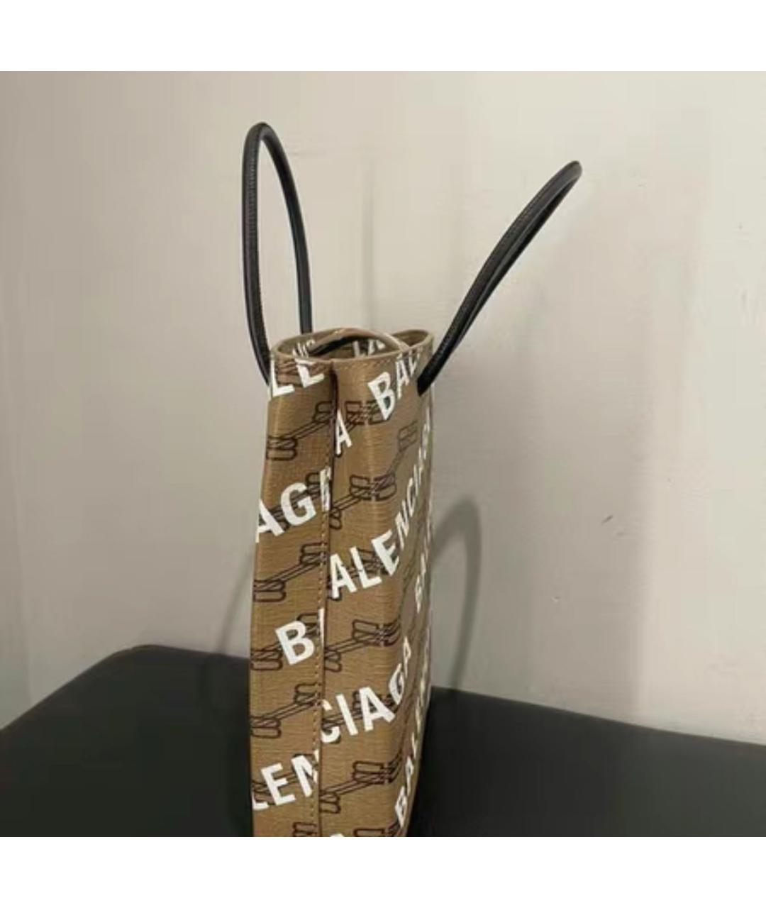 BALENCIAGA Коричневая кожаная сумка тоут, фото 4