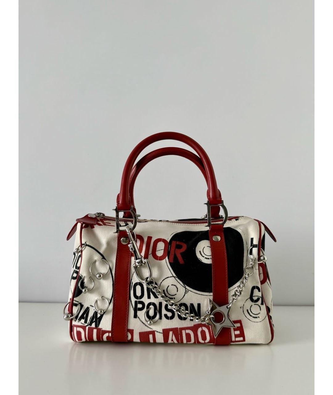 CHRISTIAN DIOR Бежевая деним сумка с короткими ручками, фото 2