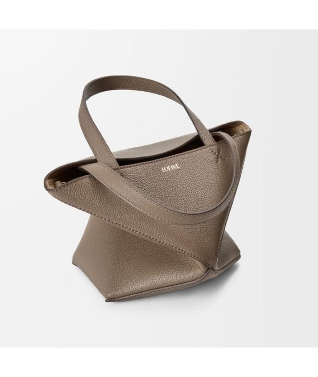 LOEWE Коричневая кожаная сумка тоут, фото 5