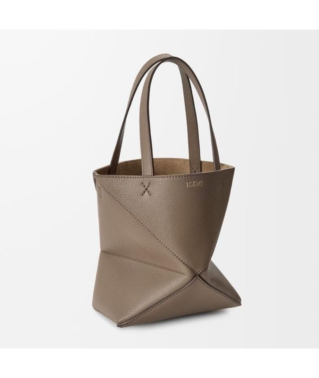 LOEWE Коричневая кожаная сумка тоут, фото 4