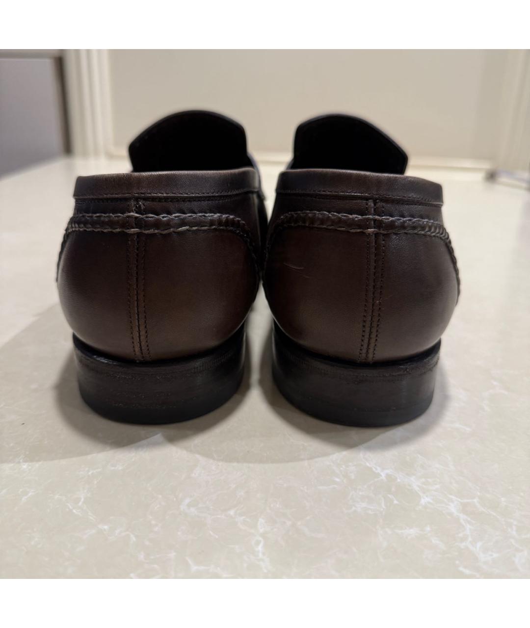 SANTONI Коричневые кожаные лоферы, фото 4