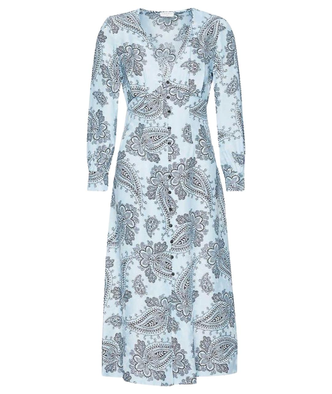 SANDRO Голубое шелковое повседневное платье, фото 1