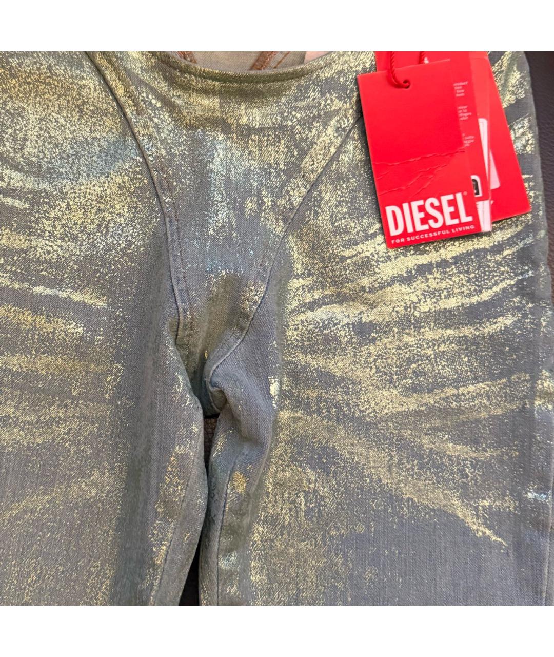 DIESEL Зеленые хлопко-эластановые джинсы слим, фото 4