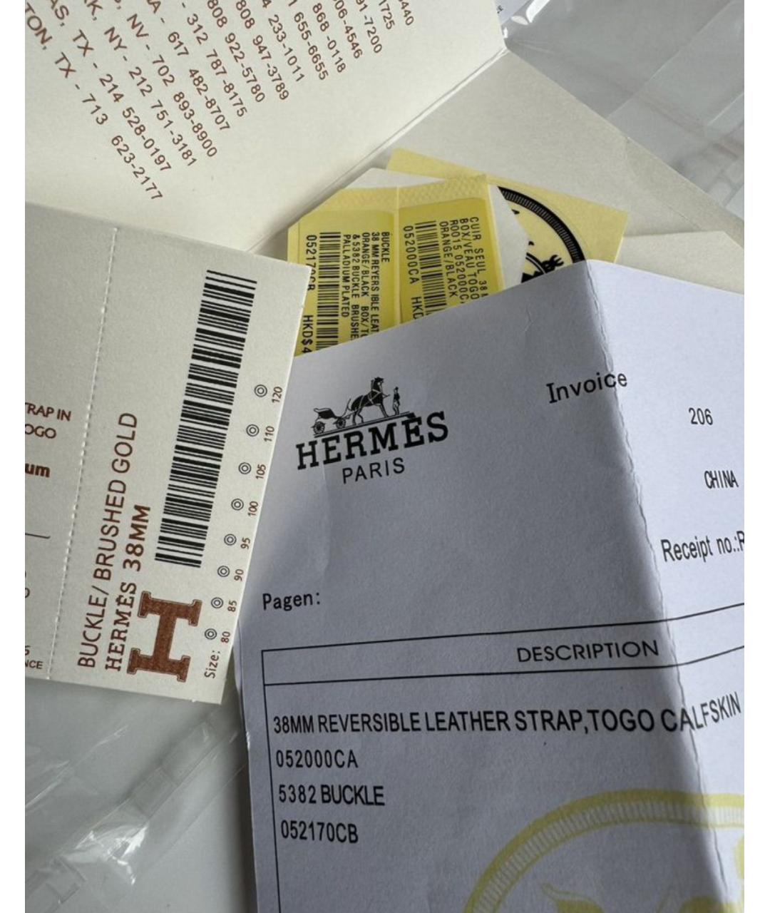 HERMES Черный кожаный ремень, фото 8