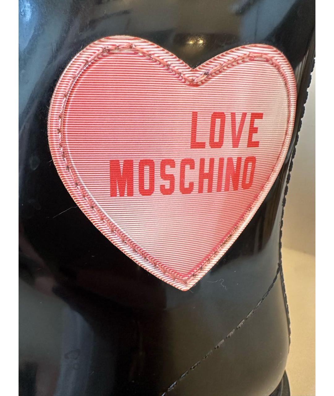 LOVE MOSCHINO Черные резиновые сапоги, фото 5